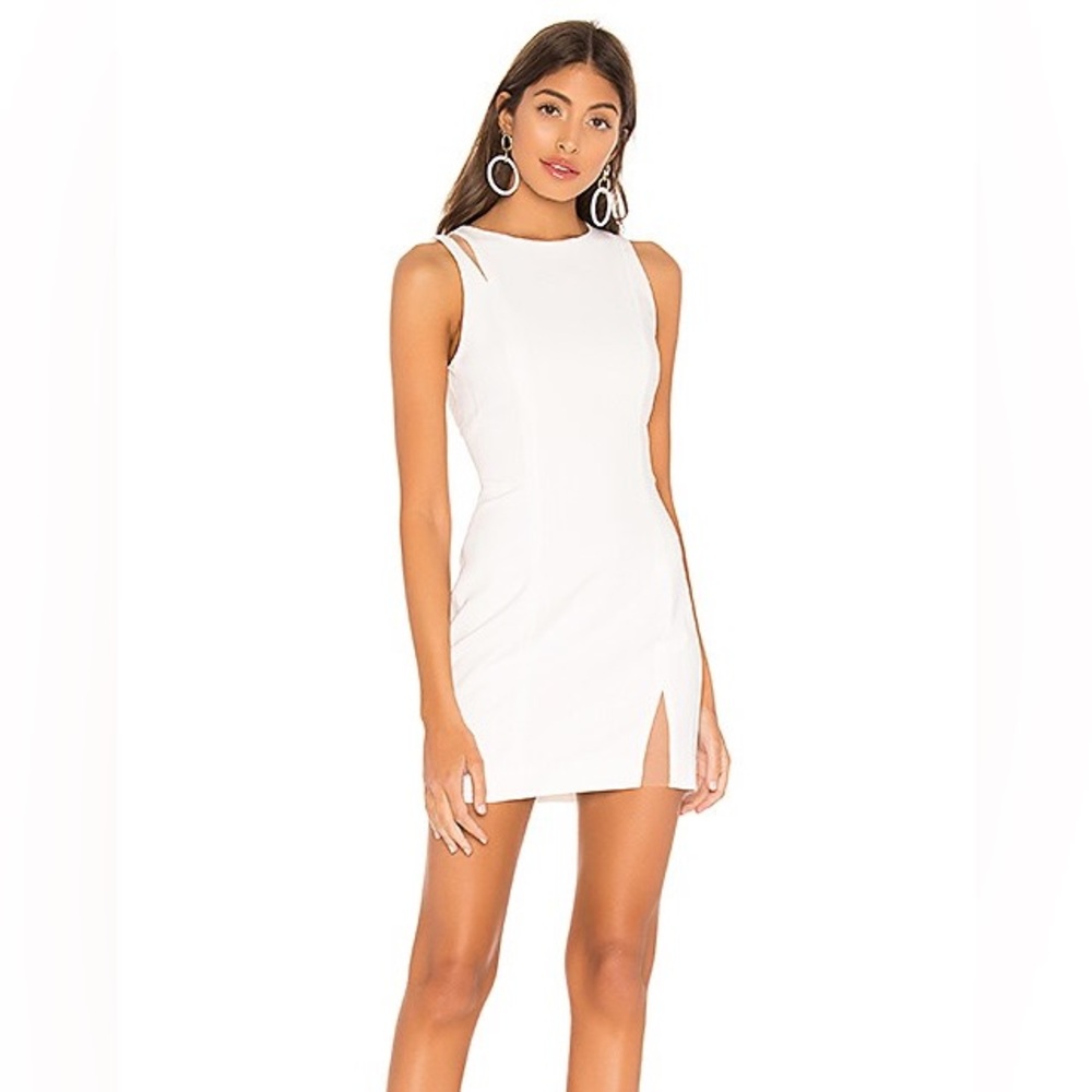 (NWT) NBD Milan mini dress with mesh slits star white Sz M